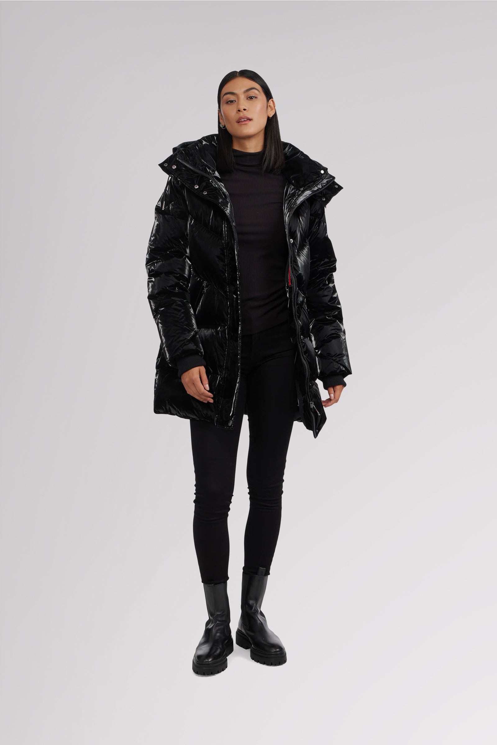 Parka Black Knee Length Puffer Coat Jinhomg Women's Thick Winter