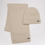 Alma ensemble bonnet et écharpe en maille torsadée pour femmes