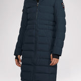 Venice manteau matelassé long avec capuche amovible pour femmes