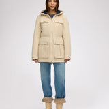 Ivory manteau léger mi long pour femmes