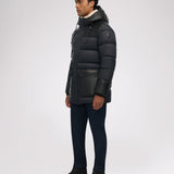 Wolf parka matelassé en faux shearling pour hommes