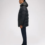 Wolf parka matelassé en faux shearling pour hommes