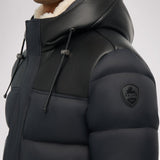 Wolf parka matelassé en faux shearling pour hommes