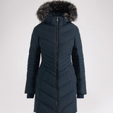 Queens manteau matelassé pour femmes avec fausse fourrure