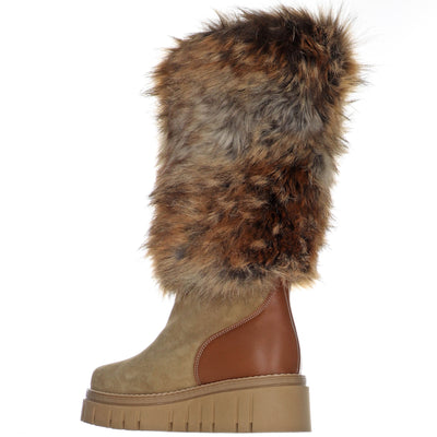 Anora-Eco Women's Suede and Faux Fur Boot